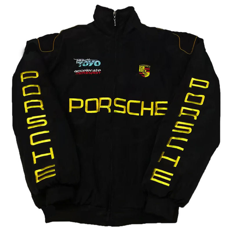 F1 Racing Jacket Porsche Sparco Racing Team Embroidered Craft A086 - High-Quality Cotton Lining [Racing Jacket, Porsche Sparco]