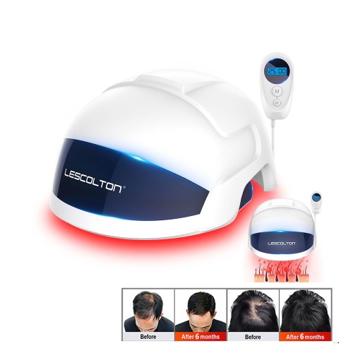 LESCOLTON Hair Growth Helmet - 650nm Laser Cap for Hair Loss Treatment, Infrared LED Helmet for Thicker Hair, Hair Growth Hat for Men & Women