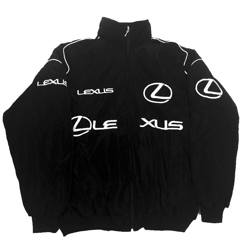 F1 Racing Jacket LEXUS Racing Team Leisure Jacket Embroidery Craft A198 - Premium Quality, Embroidered Logos, Cotton Lining