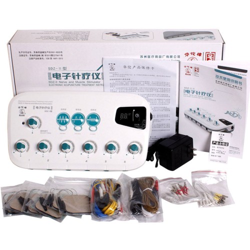 Hwato SDZ-II Electro Acupuncture Therapy Machine - 3 Waveforms, 6 Outputs for Muscle Stimulation & Pain Relief