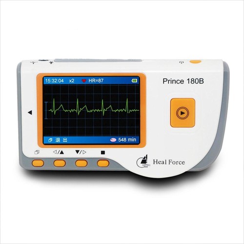 Heal Force Prince 180B Portable ECG Monitor - Handheld Heart Rate & ECG Tester with CE Certification, 300 Record Storage, 17 Analysis Results