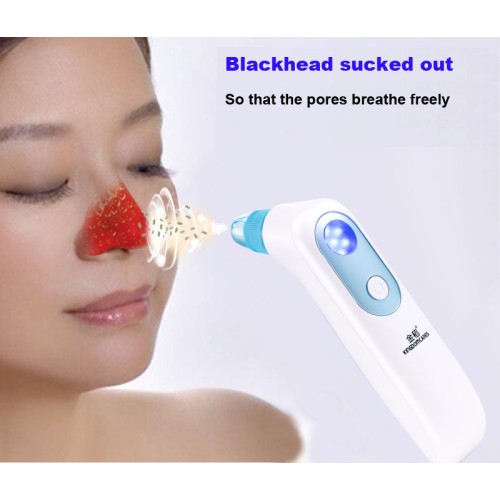 Rechargeable Vacuum Suction Blackhead Remover with Blue Light Therapy - Deep Pore Cleansing & Acne Treatment Facial Spa Machine [Blackhead Suction, Skin Peeling, Acne Machine]