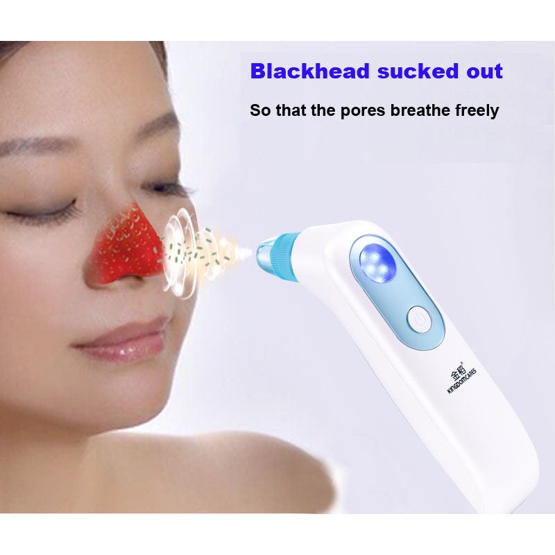 Rechargeable Vacuum Suction Blackhead Remover with Blue Light Therapy - Deep Pore Cleansing & Acne Treatment Facial Spa Machine [Blackhead Suction, Skin Peeling, Acne Machine]