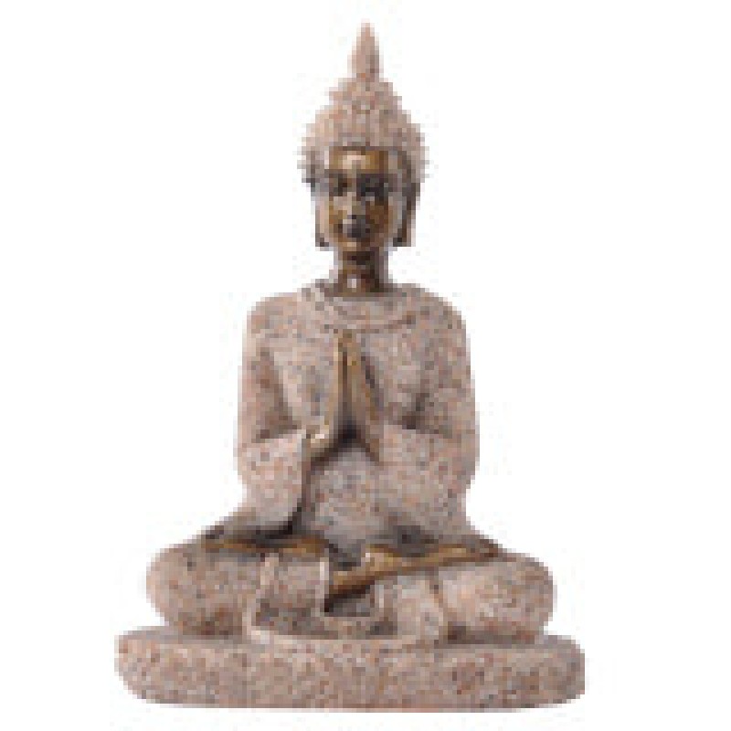 Small Thailand Fengshui Buddha Statue for Home & Office Decoration, Resin Sandstone Craft, 8cm