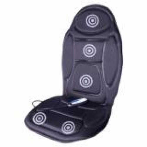 Vital Physio Massage Chair Seat Massager with Heat & Vibration - Portable Back, Neck, Car Pain Relief Cushion + Adapter